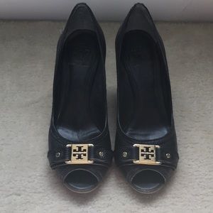 Tory Burch Black Wedges